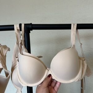 SKIMS FITS EVERYBODY PUSH UP DEMI BRA SAND NWT 36B